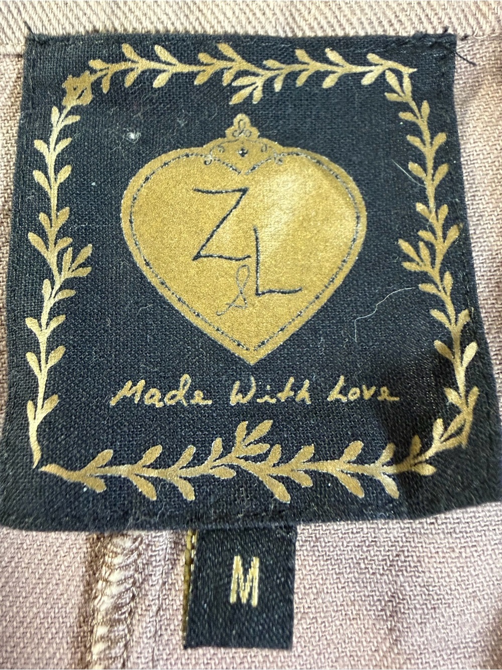Z&L Made With Love Taupe Embroidered Studded Fringe Mini Shirt Size Medium - Picture 3 of 10